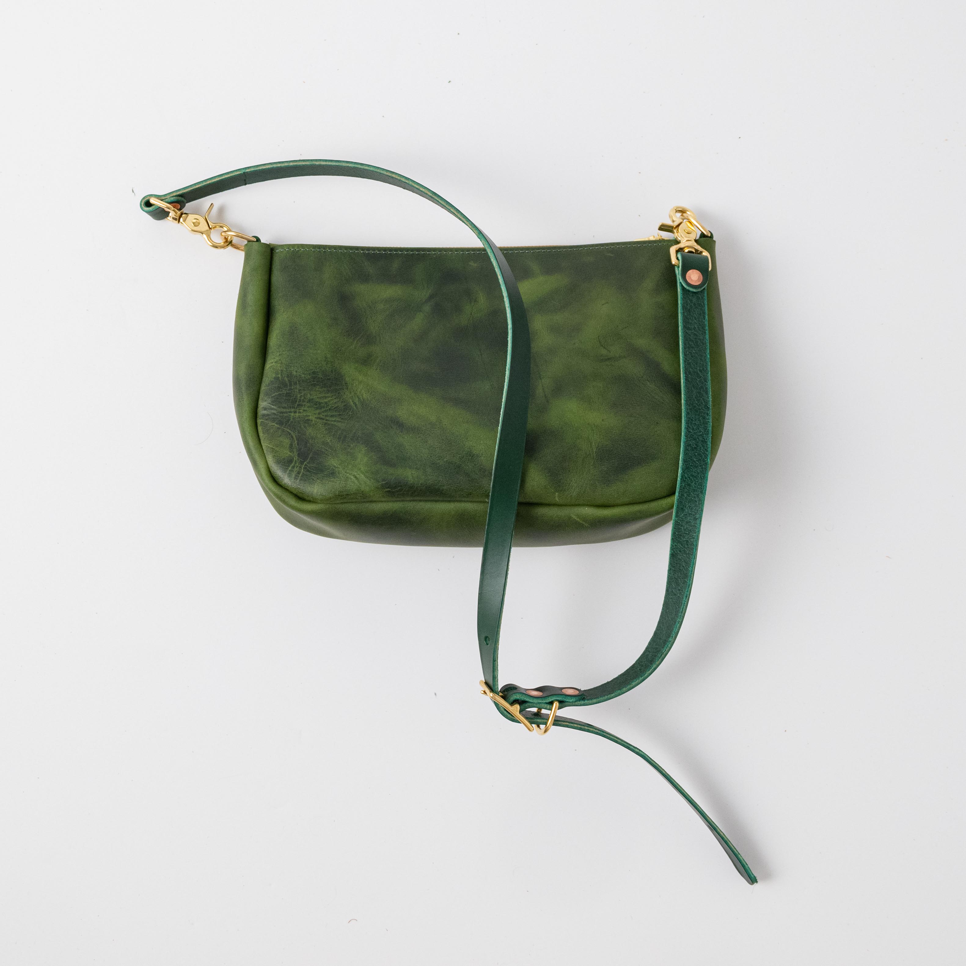 City Bag - Leather Crossbody bag in Kelly Green – Pom Pom London